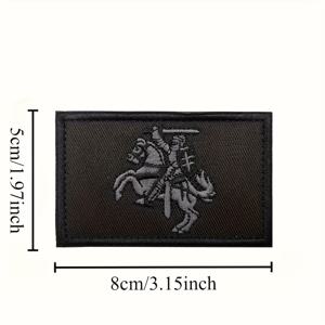 TEMU 1pc 크루세이더 나이트 전술 모럴 패치 - 크로스 소드와 щит으로 구성된 블랙 앤 화이트 중세 나이트 디자인, 내구성이 뛰어난 나일론, 배낭, 옷, 모자에 사용할 수 있는 뒷면 - 역사적인 배지, 코스프레 액세서리, 코스프레 액세서리 | 역사적인 배지 | 자수 디자인, 나이트 액세서리