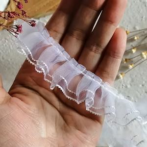 TEMU 우아한 화이트 더블 레이어 레이스 트림 - 세련된 꽃무늬 패턴, DIY 목걸이, 폰 케이스 및 공예 장식에 완벽, 옷에 사용되는 레이스 트림