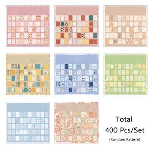 TEMU 400장 다양한 꽃무늬 스크랩북 용지, 저널링, 스크랩북, 앨범 장식용 장식지, 아트 크래프트 용지, 배경지, 다양한 패턴 재료지, 팩당 50장, 세트당 8팩