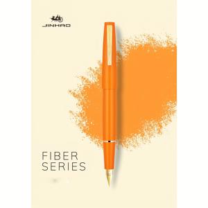 TEMU 1개 진하오 80 오렌지 카본 파이버 만년필 - 클래식 디자인, 이리듐 펜촉 (중간 굵기), 인체공학적 그립, 잉크 컨버터 포함, 부드러운 필기감 - 사무용, 저널링, 선물용, 세련된 스타일, 정교한 제작, 오피스 전문가, 고급 소재, 스타일리시 디자인, 선물 추천