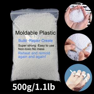 TEMU 변형 가능한 플라스틱 비즈 - 열가소성 폴리모르피즘 용융 비즈, 공예, 역할 놀이, 임시 수리 및 모형 제작에 적합합니다. 열을 가하여 부드러워지고 다양한 모양으로 가공할 수 있습니다 - 조각 및 주조 제품용.