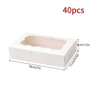 TEMU 40개 우아한 러플 엣지 선물 상자 - 검정, 흰색, 핑크, 갈색 종이 상자, 생일, 결혼식, 졸업식, 파티용 투명 창문, 파티 선물 상자 | 장식용 선물 상자 | 종이 선물 상자, 선물용 선물 상자, 크리스마스, 할로윈