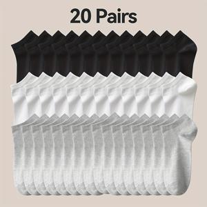 TEMU 10/20켤레 남녀공용 로우컷 발목 양말 - 부드럽고 가벼운 단색 (, ) - 캐주얼 복장에 완벽 - 여성 및 남성에게 이상적 - 캐주얼 복장에 이상적