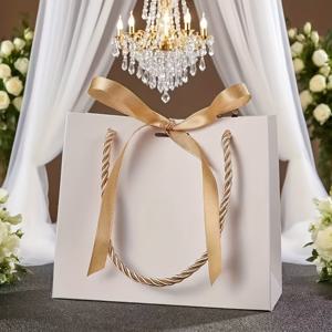 TEMU 12개 세트 우아한 빈 감사 선물 봉투 - 웨딩, 브라이덜 샤워, 파티용 스트랩 장식 소형 종이 봉투 - 크기 5.51x2.36x4.72인치, 크리스마스, 할로윈, 발렌타인데이 등에 적합, 파티 선물 봉투 | 웨딩 선물 봉투
