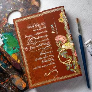 TEMU 1개, A5, 192페이지, 장미 유화 빈티지 하드커버 노트북, 금도금 레이저 포일 스탬프 다이어리, 컬러 페이지, 플라워 플래너, 여행 다이어리, DIY 핸드메이드 스크랩북, 완벽한 선물, 오피스, 크리스마스 선물