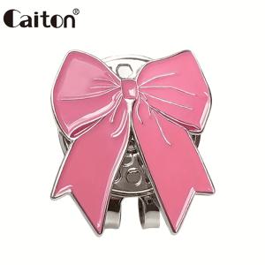 TEMU 케이튼 핑크 리본 골프 모자 클립, 자석 볼 마커 포함 - 여성 및 소녀용 스타일리시하고 귀여운 액세서리, 쉽게 부착 가능한 내구성과 가벼움, 골프 애호가나 토너먼트 사용에 완벽한 선물