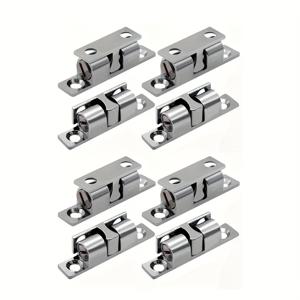 TEMU 8개 세트 안전 핀치 방지 헤비듀티 도어 래치 - 조절 가능한 텐션 잠금장치, 스테인리스 메탈릭 마감 - 캐비닛, 옷장, 서랍용 투명 폐쇄 - 실내/외부 문 설치 쉬움 - 홈, 오피스, 호텔 보안용 현대적 디자인 강력한 금속 장식