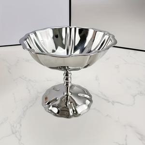 TEMU 1개 우아한 높은 스테인리스 스틸 디저트 컵 뚜껑 포함 - 튼튼한 304 스테인리스 스틸 볼, 과일 샐러드 & 무스 서빙 디쉬 - 식기세척기 사용 가능