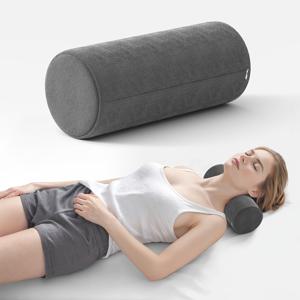 TEMU 1개 소형 실린더 목베개, 옆으로 자는 사람을 위한 다리 안기 베개, 침대 & 사무실용 소파 쿠션, 부드러운 플러시 커버, 휴대용 및 휴대가 편리한 지지