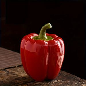 TEMU 도자기 모조 후추 장식품, 레드/그린/옐로우 – 홈 데코, 거실, 서재 또는 침실에 완벽한 아이템