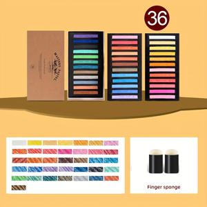 TEMU 마리의 프로페셔널 컬러 초크 - 12/24/36/48색, 부드러운 파스텔 스틱, 생생한 색상, 쉽게 발라지는 무지개 색소, 컴팩트 디자인, 풍경화/그림/스케치 등에 이상적