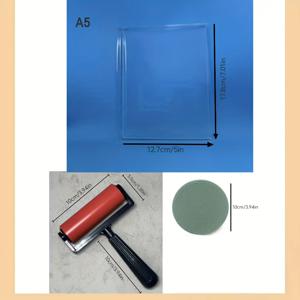 TEMU 미술용 실리콘 프린팅 키트 | 실리콘 플레이트, 롤러 브러시, 압력 플레이트 포함 (미술 프린팅, 스크랩북, 카드 제작, 수공예 제작용)