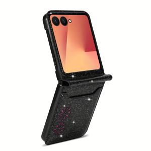 TEMU 삼성 갤럭시 Z 플립 7 6 5 4 3용 반짝이는 별이 빛나는 하늘 폰 케이스, 카드 슬롯이 있는 다용도 케이스|휴대폰케이스