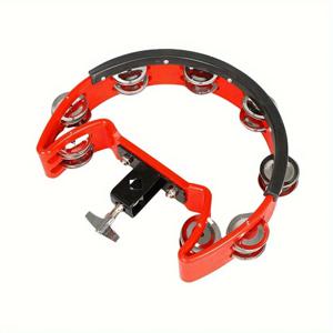 TEMU 하프 문 탬버린 하트 마운티드 싱글 로우 벨 드럼 세트용 탬버린 (마운팅 아이 볼트 포함)