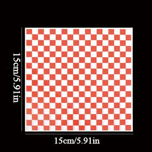 TEMU 200장 레드 체크무늬 기름방지 종이 - 오일프루프 런치, 버거, 샌드위치, 피자용 논스틱 라인어 - 식당, 가정 주방, 파티용 - 쉬운 청소 및 유출 방지 - 표준 바구니 라이너 호환, 휴일 음식 라이너, 레스토랑 서빙 라이너, 생동감 있는 테이블웨어, 왁스 코팅 시트, 케이터링 서비스