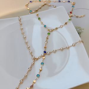 TEMU 17 MILE 여성용 2피스 Y형 목걸이 세트 - KC 도금 라인스톤 & 레이어드 체인, & 발렌타인데이 선물, 캐주얼 복장, 파티 & 휴가용 - 연중 레이어드 목걸이 아웃핏 (17 MILE 브랜드)