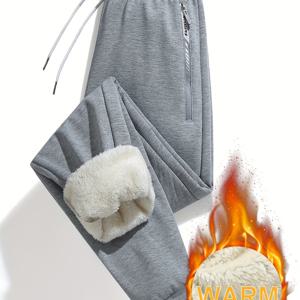 TEMU 여성용 겨울 보온 팬츠 - 신축성 허리밴드 미끄럼 방지 러닝 바지, 지퍼 포켓 포함, 체육관 및 조깅용 풀레인지 레깅스, 일상복 - 보라색/검정/빨간색/파란색/회색, 쉬운 관리 운동복, 캐주얼 스포츠웨어, 플러시 안감 편안함, 내구성 있는 스포츠 의류