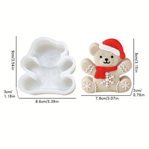 TEMU DIY 비누, 레진 플라스터 공예용 작은 곰 모양 실리콘 캔들 몰드 - 크리스마스 선물 상자 & 파티 장식