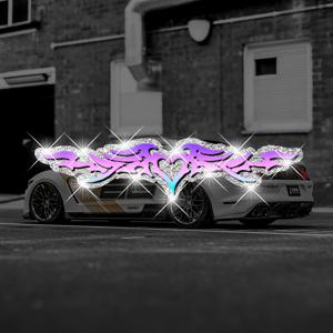 TEMU 블링 하트 & 윙 글리터 비닐 자동차 스티커 - 전면 및 후면 창문, 범퍼, 차체 장식용 자체 접착 데칼, 야간 운전 안전 경고, 만화 디자인, 일회용, 금속 및 플라스틱 표면 추천, 자동차 장식 | 반짝이는 마감 | 자체 접착 데칼, 자동차 스티커