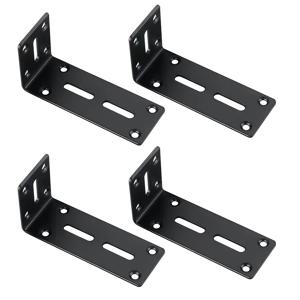 TEMU 4개 세트 코너 코드 금속 직각 블랙 브래킷 조절 가능, 90도 브라켓 고정대, 책상·캐비닛·보드용