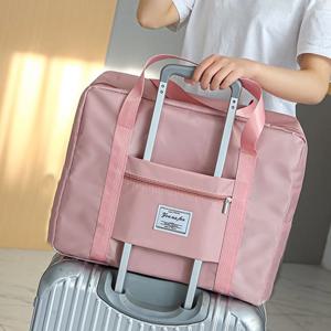 TEMU 1개 핑크색 경량 접이식 여행 가방 - 대용량 다기능 체육관 & 스포츠 더플백, 인체공학적 손잡이, 백팩/ 변환 가능, 내구성 폴리에스터 소재, 여성 및 남성용, 비행기 친화적 디자인