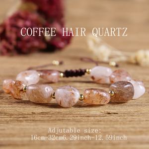TEMU 1개 천연 수정석 팔찌 - 원목구슬 (갈색/분홍/복숭아/베이지/회색/흰색/골드) - 주얼리, 여성 & 남성용, 일상 / 파티 / 결혼식 / 기념일 / 생일 / 발렌타인데이 / 어버이날 / 스승의날에 완벽한 독특한 광물비즈와 내구성 있는 자연돌체인 액세서리. 중립톤으로 사계절 사용하기 좋은 휴가 및 깜짝선물로 추천