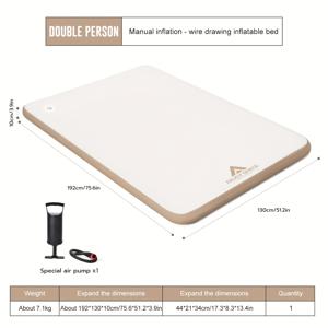 TEMU 야외 캠핑 방수 인플레이터블 비치 매트리스 트램펄린, 체조 매트, 장기 사용 가능한 비접촉식, 컴팩트 보관, 휴대용 피크닉 시트 쿠션, 야외 숙박, 가족 게스트룸 추가 침대, 낮잠 또는 야간 근무, 공원 잔디용|캠핑매트