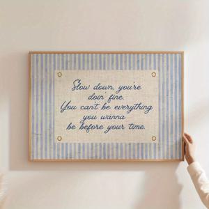 TEMU 1개 영감을 주는 인용구 포스터 - 느린한 좋은 인쇄 - 빈티지 네이비 블루 타이포그래피 - 거실, 침실, 사무실을 위한 벽 장식 - 집들이 선물 - 액자 없는 캔버스 프린트 - 동기 부여 홈 장식, 예술적인 타이포그래피, 고품질 인쇄, 인테리어 , 벽/거실용 장식 그림, 방/거실 벽용 포스터, 방용 장식 캔버스