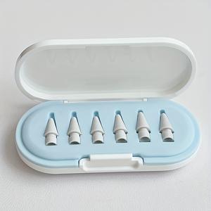 TEMU 애플 펜슬용 6개 니브 + 1개 보관함, 1세대/2세대 프로 iPencil 호환 범용 교체 팁 - 고감도 정밀 필기 팁 세트, 디지털 드로잉 닙,컴팩트 스토리지 솔루션,여행에 적합한 케이스,부드러운 필기 경험,아이패드 사용자,창의적인 디자이너들