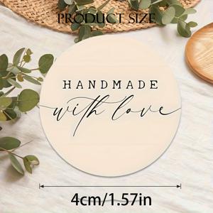 TEMU 72개 수제 사랑 스티커 세트 - 우아한 검은색 매끄러운 텍스트, 밝은 색상의 원형에 박힌 빈티지 파티 장식, DIY 공예, 선물 포장, 소규모 비즈니스 브랜딩, 감동적인 표정 표현, 선물 포장 용품, 사랑 스티커로 제작된 스티커, 수제 스티커, 라벨, 감사 스티커, 생일 축하 스티커, 선물 태그