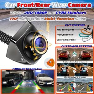 TEMU 1개 HD 피쉬아이 전면/측면/후면 카메라, 1080P 비디오 해상도, 쉬운 설치, 야간 시야, 클리어 이미지, 픽업 트럭, SUV, 자동차용 안전 후진 주차, AHD-1080P 및 CVBS 모니터 포함, 170° 광각 렌즈, 다기능 사용, 주차 가이드, 후방 카메라 | 광각 렌즈 | 쉬운 설치 카메라, 차량용 카메라, 자동차 주차 센서