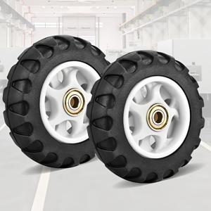 TEMU 헤비듀티 4.13인치 고무 카트 휠 - 탄소강 축 포함, 올테레인 트레드 타이어 (핸드 트럭, 쇼핑 카트, 잔디깎이/SUV용 풀러 호환) - 내구성 강한 교체용 바퀴 (야외 사용 가능, 짐/사무용 카트 호환)