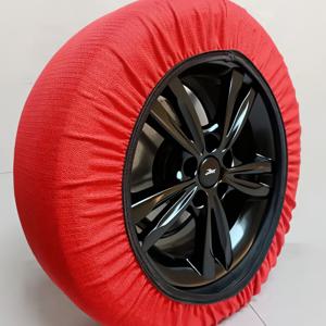 TEMU 빨간색과 흰색 빠른 설치 자동차 타이어 스노우 삭스, 미끄럼 방지 자동차 체인, 패브릭 자동차 체인|타이어