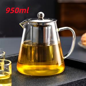 TEMU 1개 11.8oz/18.6oz/25.3oz/32.1oz 유리 찻잔 (차-물 분리 기능), 고온 저항, 두꺼운 가정용 찻세트, 차 추출용 싱글 주전자, 크리스마스, 새해, 추수감사절을 위한 최고의 선물