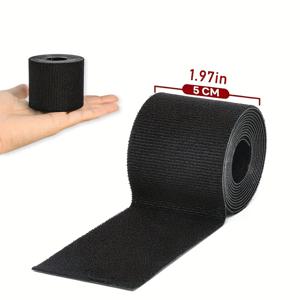 TEMU 200cm 강력 패브릭 수선 테이프 - 바느질 또는 다림질 불필요, 캔버스, 의류, 텐트 및 보트 커버용 강력 접착 방수 블랙 천 패치 - 세탁 가능하고 내구성이 뛰어난 찢김, 구멍 및 손상에 대한 응급 수리, 깔끔하게 스택된 롤