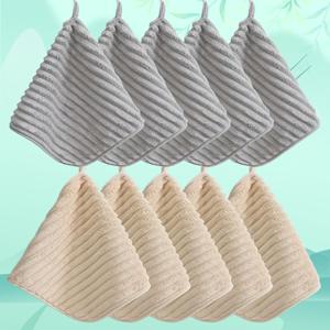 TEMU 10개 초극세사 고급 타월 세트 - 뛰어난 흡수력 & 빠른 건조 핸드 타월, 11.8 x 11.8인치 - 가정, 욕실 및 여행 필수품으로 다용도 사용 가능, 걸이 루프, 보풀 방지, 야외 사용, 주방 및 선물용으로 완벽, 워시 클로스