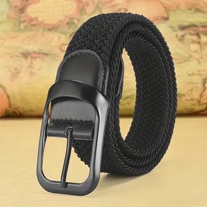 TEMU 남녀공용 우븐 탄성 허리 밴드, 배구, 골프, 야구 등 다양한 상황에 적합, 다양한 경우에 다용도로 사용 가능, 고품질 소재로 편안함과 통기성을 보장, 합금 버클로 내구성이 뛰어나고 스타일리시하며, 간편한 사이즈 조절을 위한 구멍 없는 디자인