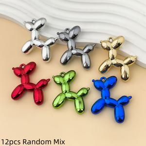 TEMU 12개입 새로운 아크릴 고품질 패션 컬러풀 스프레이 페인트 풍선 버블 강아지 펜던트, 귀여운 쥬얼리, 팔찌, 목걸이, 귀걸이, 폰 체인용 참, 키링 만들기, 팔찌 펜던트