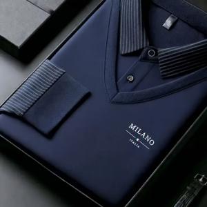 TEMU 남성 가을-겨울 니트 클래식 칼라 폴로 셔츠 | 부드러운 피부 친화적인 원단, 버튼 디테일, 다용도 올 시즌 상의, 다양한 색상으로 제공|남자셔츠|셔츠|남자옷