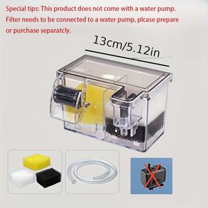 TEMU 세 가지 기능이 결합된 서스펜션 수족관 필터 키트 중 두 가지 스타일 중 하나를 선택하세요 - 소형 어항에 적합한 외부 워터폴 필터, 여러 필터링 공간 포함, 필터, 필터 재료, 스펀지, 물 파이프 제공, 수생 환경,컴팩트 디자인,쉬운 설치,내구성 있는 스펀지,초보 수족관 애호가