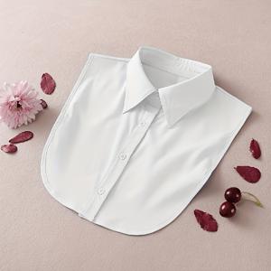 TEMU CISILY 여성용 탈부착 가능한 페이크 칼라 - /뾰족한/둥근 목 칼라, 화이트/베이지, 조절 가능 & 세탁기 사용 가능 반셔츠 칼라 액세서리, 블라우스, 드레스, 재킷용 - 즉각적인 목 리프트 & 폴리쉬 (무봉제 핏)