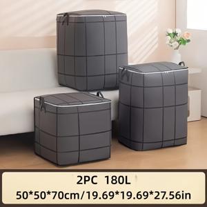 TEMU 지퍼 포켓과 블랙 메쉬 패턴이 있는 2개의 대형 헤비듀티 이동 가방 - 헤비듀티 접이식 보관 정리 가방, 옷, 침구, 짐에 적합 - 내구성 있는 휴대용 이동 상자, 골판지 필요 없음 - 공간 절약 포장 용품, 컴팩트 디자인,강화된 솔기,자주 여행하는 사람들