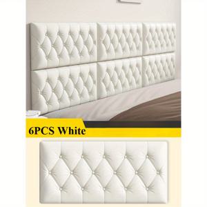 TEMU 벽걸이형 헤드보드 쿠션 6개 세트 - 침실 장식을 위한 클래식 스타일 안전 범퍼, 간편한 설치.