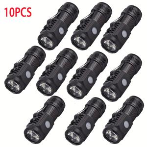 TEMU 10개입 초고휘도 LED 휴대용 손전등, USB 충전식 멀티 모드 컴팩트, 파우치 클립 및 내장 리튬 배터리 포함, 노동절 선물 백팩 홈 워크, 비상 캠핑 낚시, 캠핑 장비, 컴팩트 디자인, 내구성 있는 구조|백팩|후레쉬