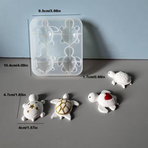 TEMU 1개 러브 스타 거북이 장식 실리콘 몰드 DIY 수제 시멘트 석고 클레이 몰드 홈 데코 선물, 장식용 선물 만들기,수제 장식 공예,DIY 몰드,상징적인 거북이 모티프,기발한 동물 몰드,상세한 몰드 설계,내구성 있는 실리콘 제작