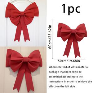 TEMU 스페셜: 초대형 레드 리본 장식, 가볍고 내구성 강한 EVA 소재, 크리스마스, 웨딩, 발렌타인데이, 새해 파티 장식 무료 제공, 홈 선물 장식