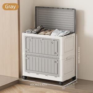 TEMU 1개, 2025 신형 대용량 접이식 바퀴 달린 수납박스 - 먼지방지 플라스틱 정리함, 옷, 담요, 책 등에 적합 - 옷장, 침대 밑, 거실 사용에 이상적, 옷장 수납 정리함 1개, 공간 절약형 디자인,내구성 있는 정리함,아파트 거주자|이불|이불정리함