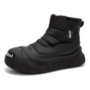 TEMU 남성용 겨울 스노우 부츠 - 슬립온 클로저, 미끄럼 방지 고무 밑창, 보온 단열 하이킹화 (빙산, 눈, 추운 날씨용) - 가볍고 내구성이 뛰어난 캐주얼 트레킹화 (쿠션 안창 포함) - //색상 옵션 - 일상 및 포멀룩에 적합한 간편한 착용/탈착 디자인|트레킹화