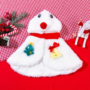 TEMU 1개 겨울 강아지 & 고양이 크리스마스 로브 - 눈꽃 망토 매직 테이프 클로저, 포메라니안, 치와와, 시츄 강아지 & 고양이용 따뜻한 겨울 의상 (펫 재킷) - 휴일 새해 사진 의상 선물|강아지옷