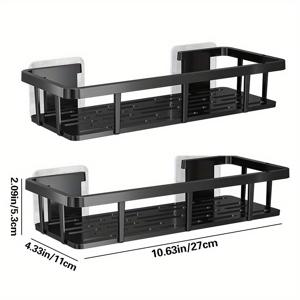 TEMU 1/2개 무드릴 블랙 벽걸이 선반, 샤워 캐디 세트, 샴푸, 컨디셔너 등을 위한 공간절약형 걸이 정리대 | 모던 욕실 선반, 욕실 수납 솔루션, 공간 절약형 보관,샤워 정리, 정리함,컴팩트 스토리지,설치가 간편함,샤워 선반,걸이형 선반,공간을 중시하는 사용자들,작은 욕실